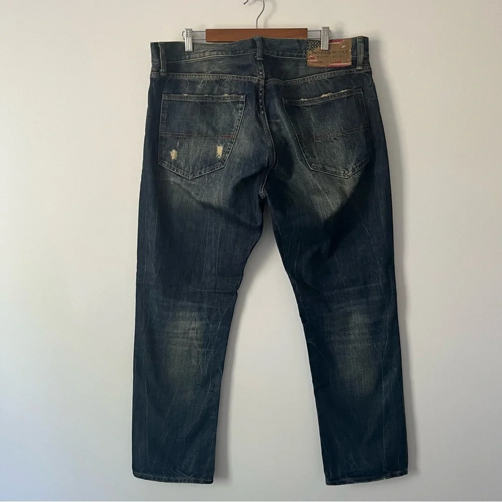 Denim Supply Ralph Lauren Straight Patina Blue Jeans Flag 36/32 Cowboy Western